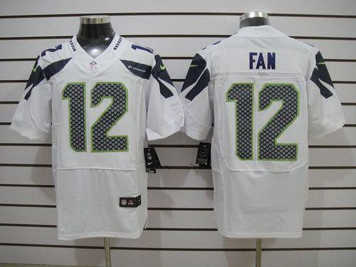 Nike Seahawks #12 Fan White Men's Stitched NFL Vapor Untouchable Elite Jersey